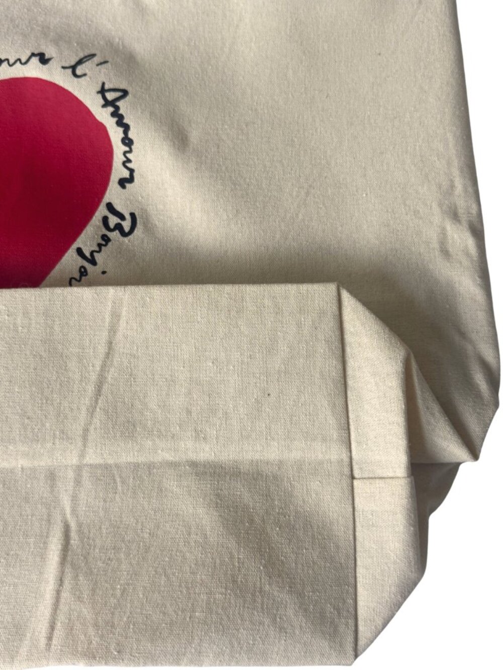 Sézane Bonjour l'Amour Heart Canvas Tote Bag Large Limited Edition NWOT - Picture 7 of 9